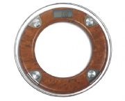 木紋圓形玻璃人體秤