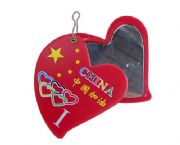 中國加油心形旋轉掛件鏡