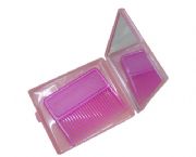 方形帶梳塑料單面化妝鏡