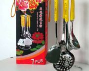 黃瓷廚具七件組(福虎凌云圖案)