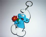 藍精靈PVC軟膠鑰匙扣（雙面）